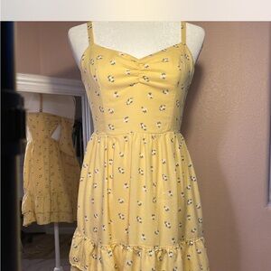 Hollister Yellow Floral Spring Brunch Dress XS